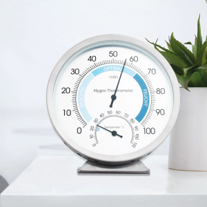 5" Indoor Outdoor Hygrometer/Thermometer Humidity Gauge Indicator Temperature Humidity Monitor Stainless Steel Meter