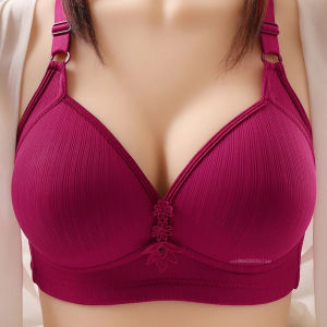 Breathable Soft Mom Style Soft Thin Cup Bralette Middle-aged Elderly Women Comfortable Gathered  Breast Support Brassiere Bra