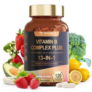 💪 Totaria B-Complex with D3 + K2  High Potency Formula  Support in Nerve & Heart  Daily Energy & Stress Relief Supplement