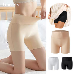 KUCHAR 4pcs L-XXL Ready Stock Ice silk Pants for Women Seamless Stretch High Waist Ladies Shorts Leggings Plus Size Underwear Solid Color