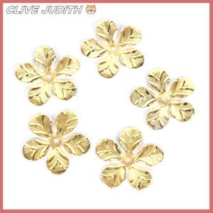 CISWGE 50Pcs Set Vintage Metal Flower Filigree Slice Charms Jewelry DIY Craft Findings
