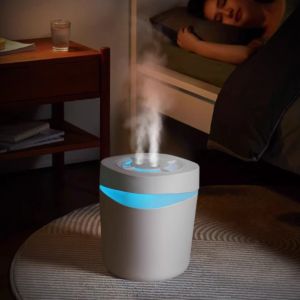 FIRST SONG Quiet Portable Air Humidifier 3Holes 5L Cool Fogger Durable with Colorful Light Essential Oil Diffuser Bedroom Ornament