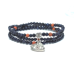 Vòng tay Kim Sa xanh phối charm chú chuột hoa may mắn Chuột Sa Hủ Nếp | Hoa Minh Gem