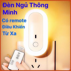Đèn Ngủ Thông Minh - Đèn Ngủ Có Remote Điều Khiển Từ Xa - Có Chức Năng Hẹn Giờ - 10 Cấp Độ Sáng