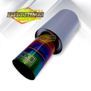 Knalpot Racing Mobil HKS Plong Ujung Stainles Bass 33cm Rainbow