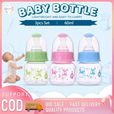 CiCi 3pcs Set Baby Bottle BPA Free Formula Breast Milk Storage Bottles with Slow Flow Nipple