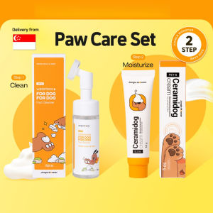 Ceramide Soft Paw Care Set of 2 - Waterless Foam Cleanser & Moisturizing Cream for