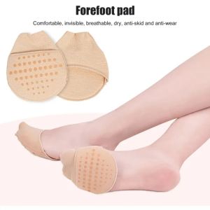 1Pair Womens Invisible Toe Cover with Padding Toe Topper Liner Socks Non-Skid Bottom for High Heels