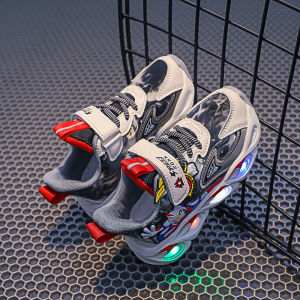 ULTRAMAN Sepatu Sneakers Anak LED Laki-laki/Cowok Bahan Suede  Elastis Terbaru Import - Murah