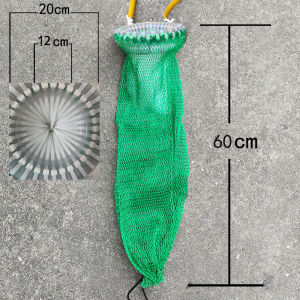 Diving Fish Bag with Barbed Inlet Nylon Thickened Mesh Portable Anti Run Anti Climb Fish Basket