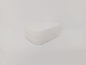 White Gray Plastic Soap Case Holder with Cover