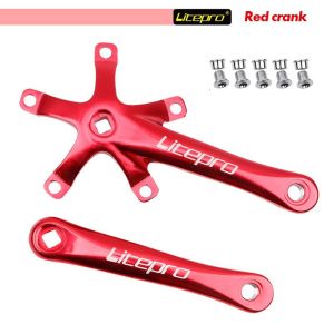 Litepro Folding Bike Crankset 130BCD 50/52/54/56/58T Square hole Crank Arm Aluminum Alloy Bike Parts