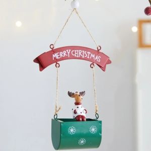 GIORGIONE Treo Dây Chuyền Hình Hươu Hoạt Hình Giáng Sinh Sắt Ông già Noel Dây Chuyền Cây Thông Giáng Sinh Nghệ thuật trang trí Thiết kế máy bay Đồ trang trí treo Giáng sinh Đồ trang trí ngày lễ