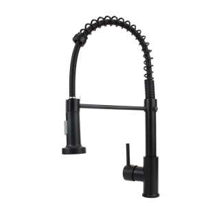[Neil]Matte Black Kitchen Faucet Deck Mounted Mixer Tap 360 Degree Rotation Stream Sprayer Nozzle Kitchen
