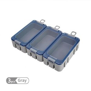DFGFIN 3pcs Luminous Mini Fishing Accessory Boxes Plastic Rectangular Fish Hook Bait Organizer Portable Detachable Sea Fishing Tackle Box Fishing Gear Storage