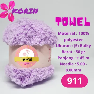 Benang Rajut Towel Yarn KORIN / Benang Handuk / Towel yarn 50gr