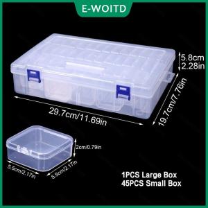 【E-WOITD】 DIY Painting Embroidery Storage Box Nail Art Jewelry Rhinestone Mosaic Storage Container Multifunctional Storage Box