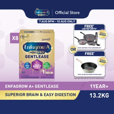 [Bundle of 8] Enfagrow A+ Gentlease (1Y+) Original Milk Formula Powder (1.65kg x 8) [Easy Digestion]