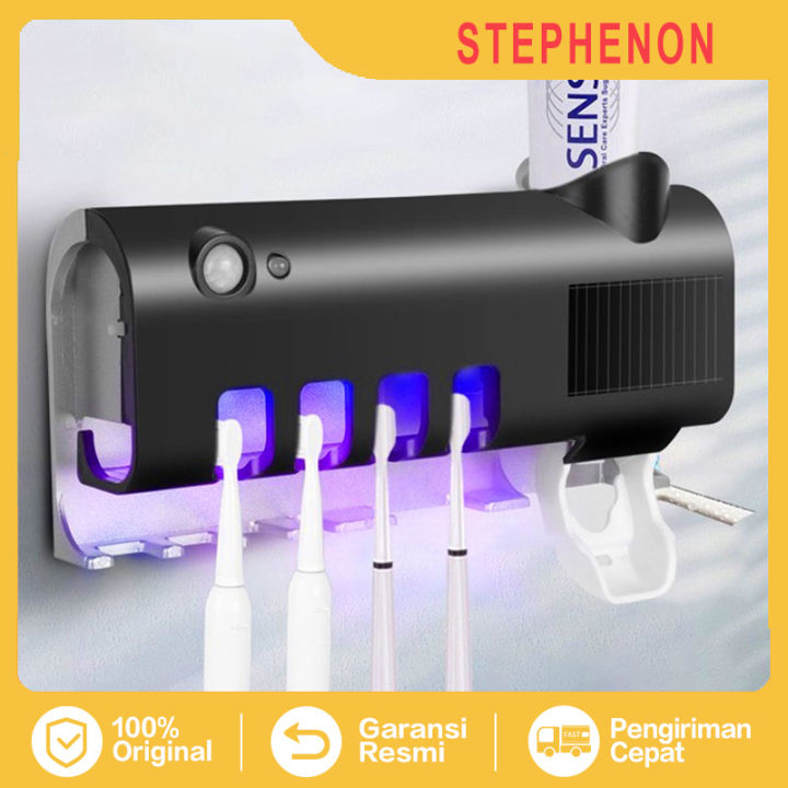 Intelligent UV Toothbrush Disinfectant Solar Electric Toothbrush Holder Toothpaste Dispenser