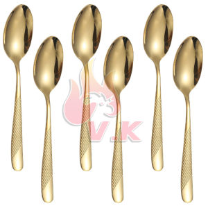 VK 6PCS Thick Stainless Steel Cutlery Set Spoon And Fork Set Kitchen Luxury Dinnerware Gold Silver Kitchen Utensil Set