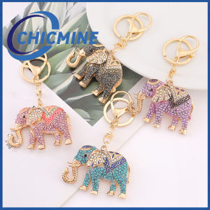 Chicmine 2pcs Horse Keychain Colorful Sparkling Rhinestones Elephant Charm Key Chain Decorative Good Luck Pendant Bags Backpacks Wallets Cars Accessories
