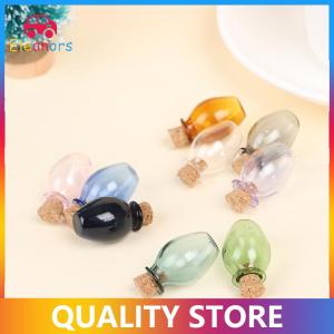 [Eleanor] 2Pcs 1:12 Dollhouse Miniature Glass Color Bottles Cork Bottles Tiny Jar Model