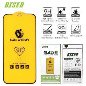 Bisen 9D Tempered Glass For IPhone 6 6s 7 8 plus SE X XS Max XR 11 12 13 14 15 16E 16 17 pro Max 12 13 Mini 14 15 16 plus 17 Air
