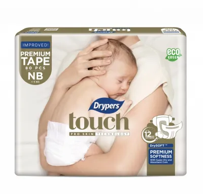 Drypers Touch Mega Pack New Born (80s x 1 Pack)