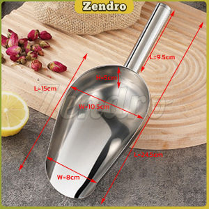 ZEO Stainless Steel Ice Scoop Ice Cream Crushed Shovel Candy Sugar Scooper Kitchen Tool