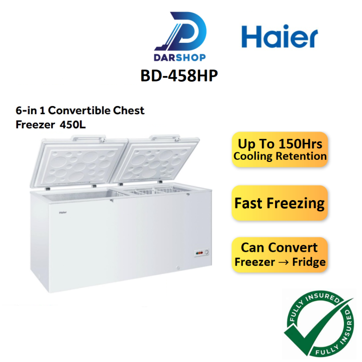 Haier Chest Freezer 450L Peti Freezer Murah Deep Freezer Peti Sejuk Beku Frezer 冷藏箱 BD458HP
