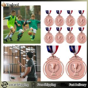 【Vodool】10Pcs Gold/Silver/Bronze Medal Award Medals Trophy Pattern Metal Winner Medals Competition Prize Medals for Sports Games