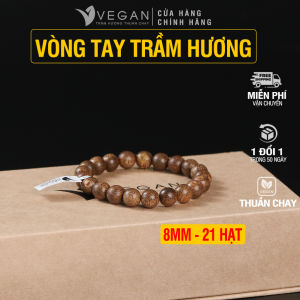 Vòng tay trầm hương thuần chay tròn đơn 8mm 21 hạt