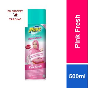 Prez Hijab Starch Ironing Pink Fresh 500ml - Seterika Tudung Dan Baju