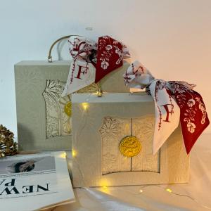 UNIGOLD The Baroque Gift Box |  Velvet Box Cover | High-quality rigid Cardboard | Durability and refined finish | Embossed patterns | Gold Wax-style Steal handle | perfect for premium holiday or any special occasion | Office Stationery