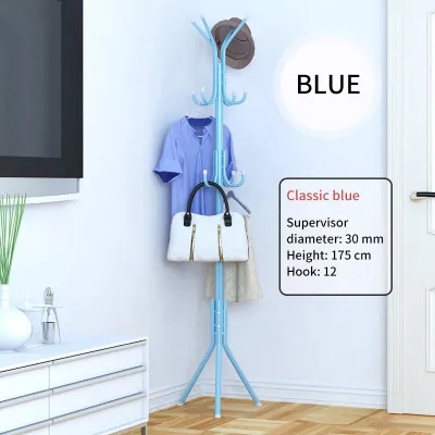 12 Hooks Clothes Rack Hat and Coat & Garment Hanger Floor Standing Rack