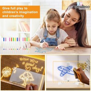 【ZestHaven】COD แผ่นเรืองแสง LED ป้ายไฟเขียนได้ ลบได้ กระดานวาดภาพ สําหรับเด็ก ป้องกันรอยขีดข่วน เรืองแสงป้ายข้อความ