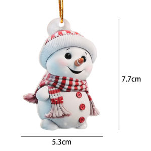 \ud83c\udf84Ready Stock\ud83c\udf843Pcs DIY Home Xmas Party Garland Hanging Ornaments- Cartoon Christmas Tree Acrylic Snowman Printing Decorations Pendants