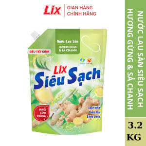 Nước lau sàn Lix túi 32L sạch thơm hương thiên nhiên hương quế hương chanh gừng Sạch bóng thơm lâu đuổi côn trùng