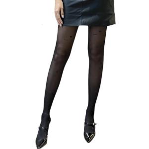 Breathable Heart Print Pantyhose 40D Thickness Seamlessly Waistband Elastic Nylon Stockings For Daily Use Spring Fall