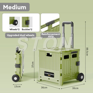 Ston Multifunctional Folding Shopping Cart Large Capacity Trolley Storage Box For Outdoor Camping Express Trolley