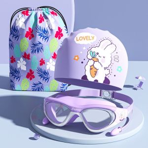 SKISOPGO Kids Swimming Goggles Anti-Fog Ear Protection Diving Goggles Baby Swimming Suit Boy Swimming Board Kid