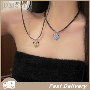 [DMYP] Chinese Style Fashion Retro Braided Rope Necklace Butterfly Flower Moon Safety Lock Pendant Necklace For Women Vintage Jewelry
