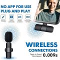 K9 Wireless Microphone Rechargeable Audio Video Recording Mic For Type & IOS Live Vlogging Mobile Phone Microphone. 