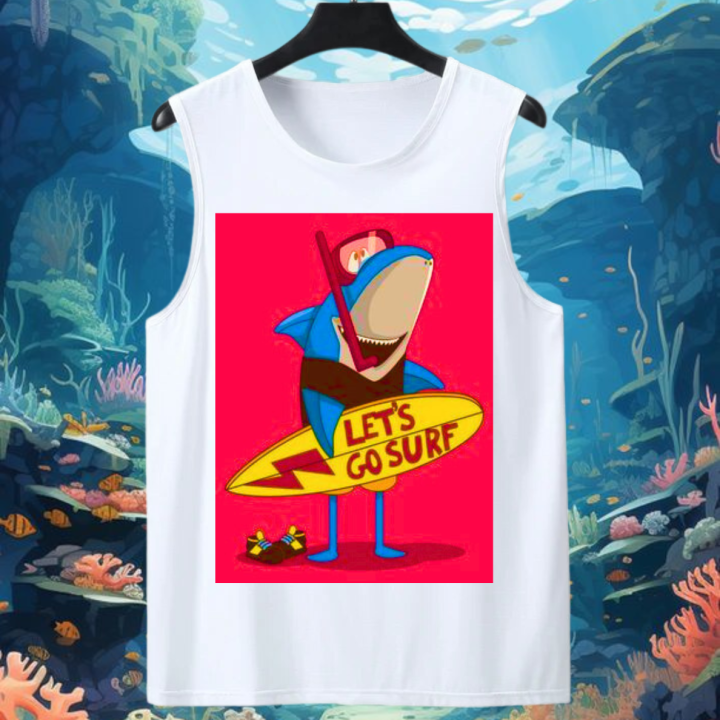 1PC BABY SUMMER WEAR SHARKS PRINTS Tees for Kids Baby Boy Muscle Sando