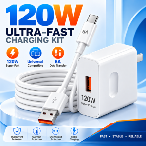 CCSS :Super 120W Ultra Fast Charger Adapter with 6A Type-C Cable Super Fast Charger