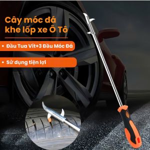 Cây Móc Đá Lốp Ô Tô 3 Đầu Tích Hợp Tua Vít Ẩn Dụng Cụ Lấy Đá Bánh Xe Giảm Nổ Lốp Xì Hơi Dom