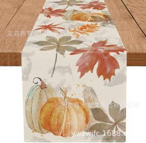 Hot-selling New Autumn Table Runner   Thanksgiving Table Runner   Dining table dining room living room decoration