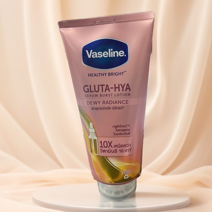 Sữa Dưỡng Thể Vaseline Gluta-Hya Serum Burst UV Lotion Dewy Radiance 300ml - Sáng Da Chuyên Sâu Ban Đêm