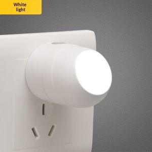 JJT Smart Sensor Night Light Plug-in Bedside Lamp for Bedroom Eye-Caring Sleep Lighting with Auto On/Off Function