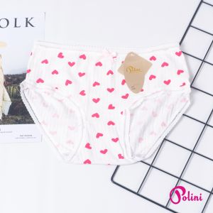 BEE - Cd Undies Polini Mid Waist Motif Love Celana Dalam Wanita Kualitas Import 8092